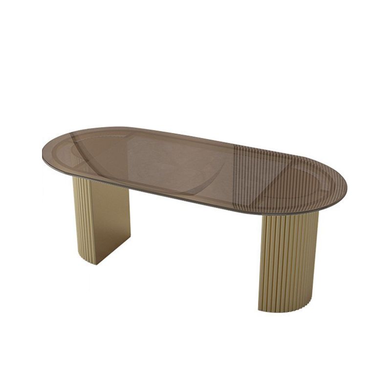 Traditional Luxury Dining Table Oval Home Table with Gold Base
