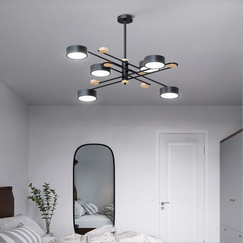 Nordic Starburst Chandelier Lighting Fixture Metal Living Room LED Ceiling Chandelier