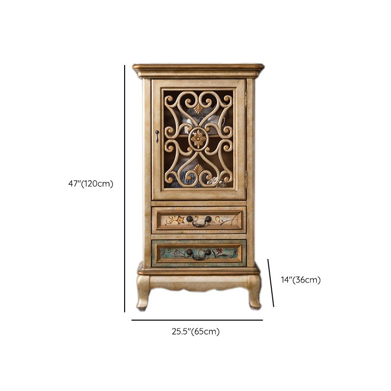 Industrial Solid Wood Accent Cabinet Rectangle Accent Cabinet with Drawer