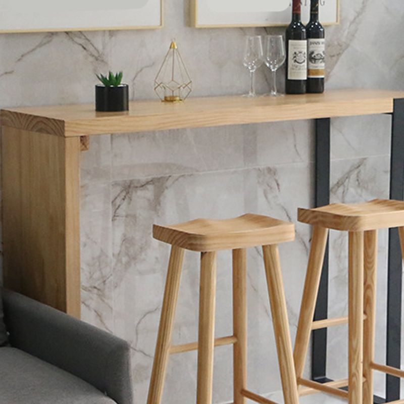 Modern Bar Table Set 1/2/3 Pieces Wooden Bar Table with High Wood Stools