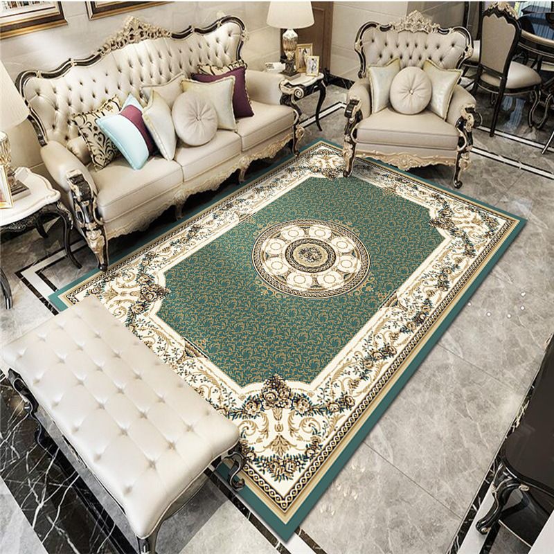 Traditional Area Rug Classical Tribal Print Carpet Polyester Indoor Rug with Non-Slip Backing