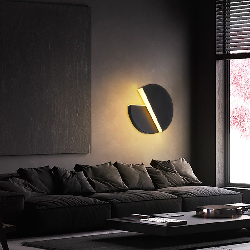 Lampada a parete a LED di ferro nella moderna semplicità acrilica circolare a parete rotabile per gli spazi interni