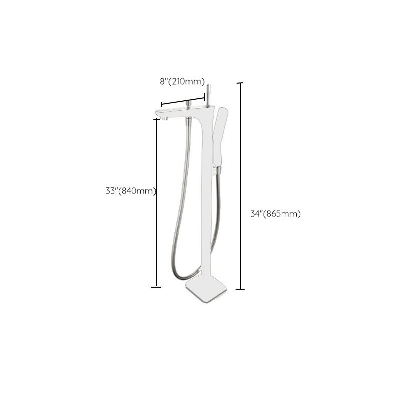 Modern Freestanding Tub Filler with Hand Shower Floor Mounted Bathroom Faucet
