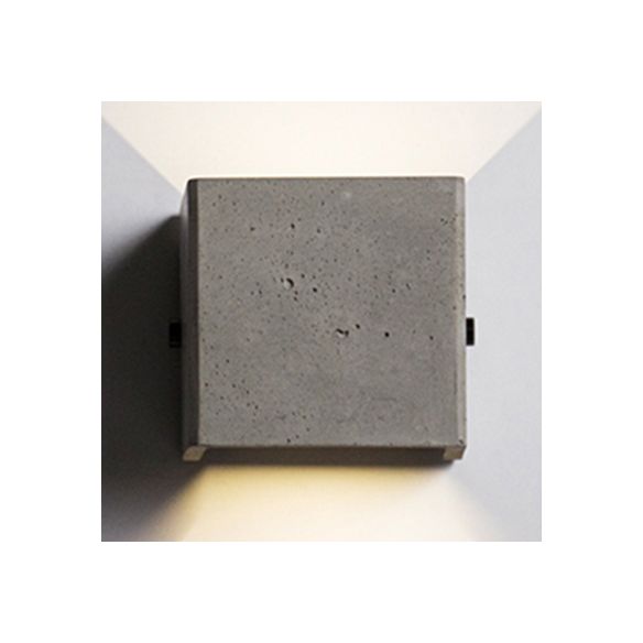 4"/8" Wide Cube Wall Light Sconce in Nordic Style Cement 1 Light Grey Wall Sconce