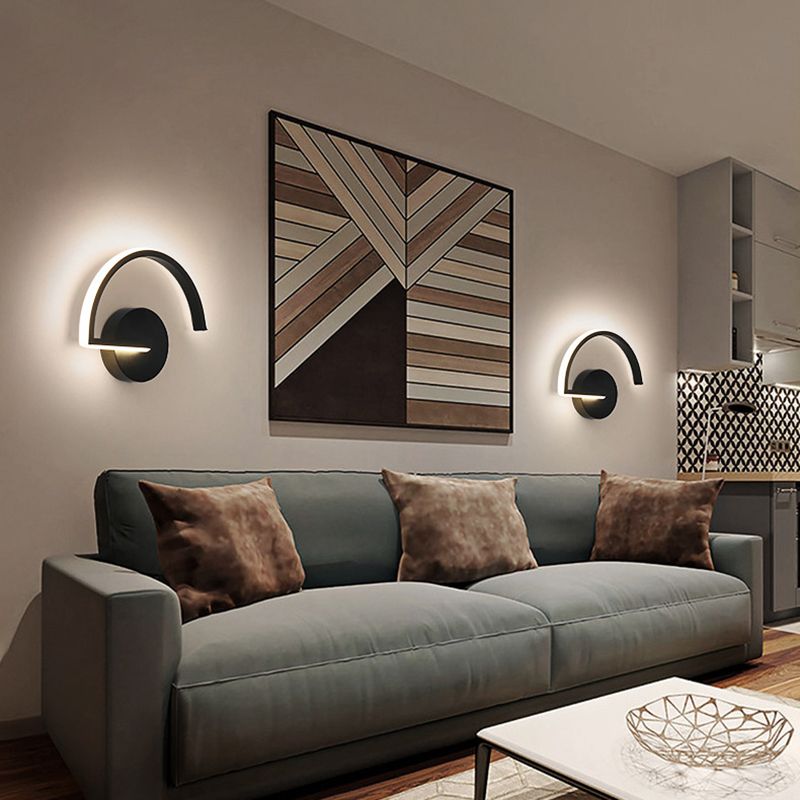 1-Light LED Wall Mount Light Simple Wall Sconce Light with Acrylic Shade for Bedroom