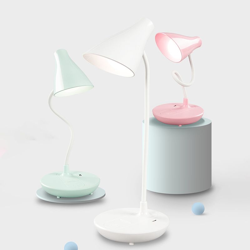 Modern Cone Table Lamp Plastic 1 Light Night Table Lamps in Multi-Colored