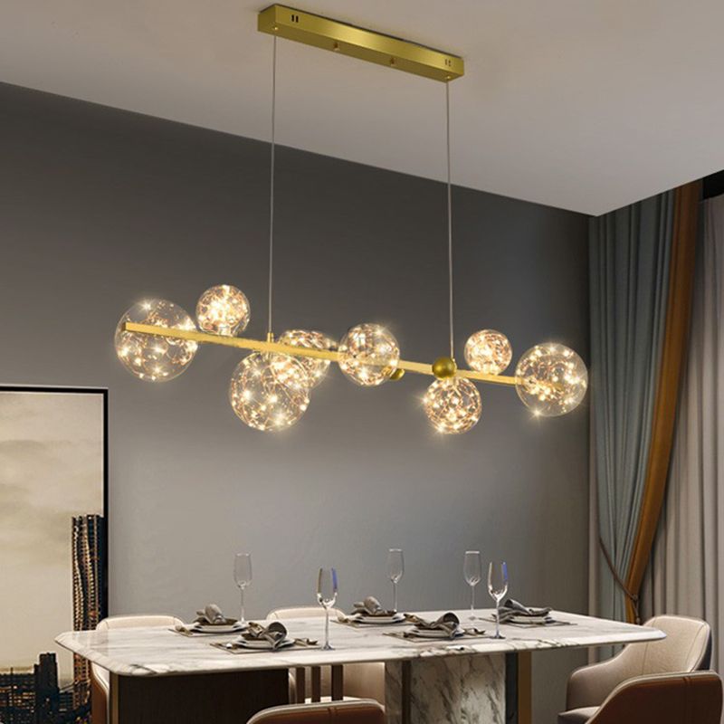 Nórdica Dining Island Light Kitchen Simple Led Glass Shade Colgara de luz colgante