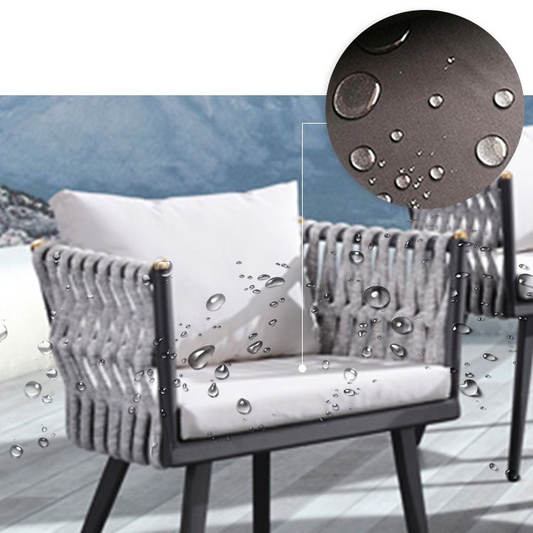 Boho Style 1/5/7 Pieces Dining Set Stone Dining Table Set with Metal Legs for Outdoor