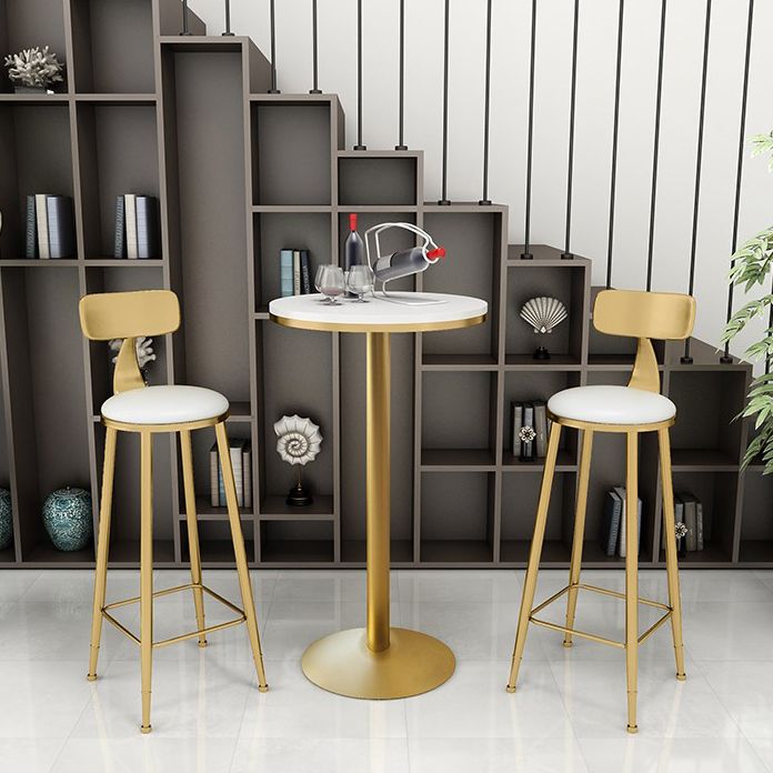 Moderner Bar Esstisch rund und quadratische Barhöhe Cocktailtisch mit Eisenbasis