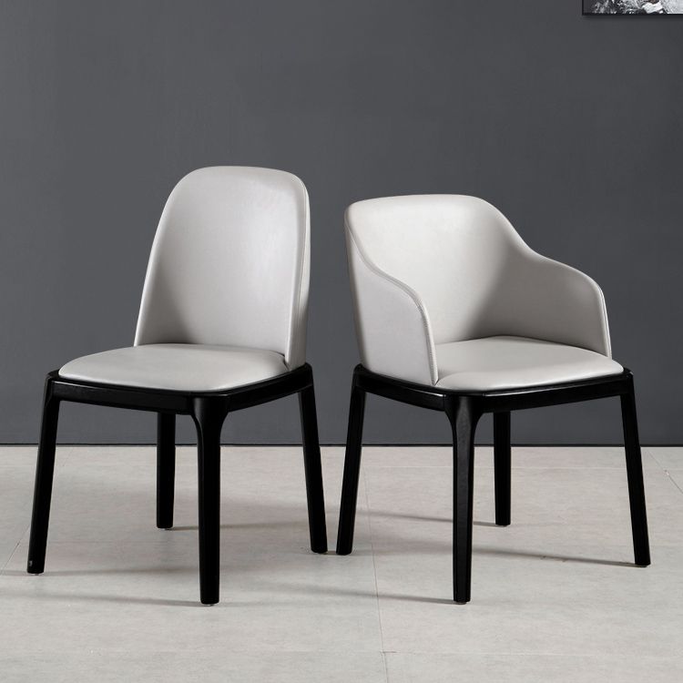 Industrial Style Solid Wood Dining Side Chair Leather Side Chair for Dining Room
