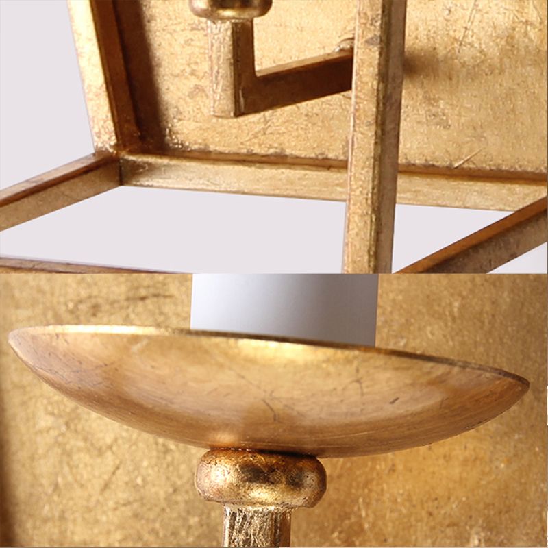 Gold Single Head Murd Light Traditional Metal Candle Cage Cage Murce pour chambre à coucher