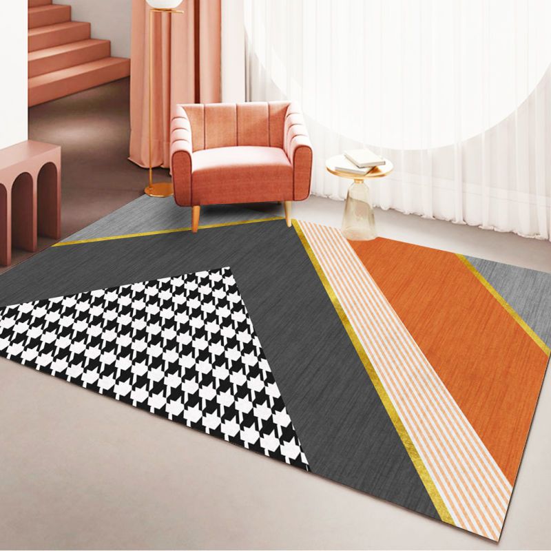 Luxe Houndstooth Print Rug Polyester Area Tapijt niet-slip achteruitgang binnen tapijt voor woonkamer