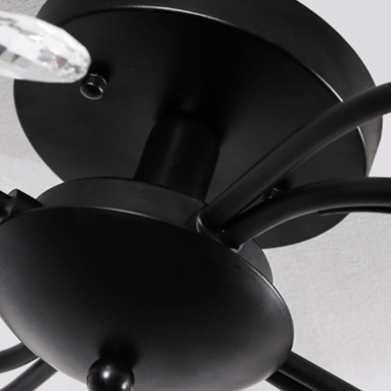 Black Flush Mounted Lamp Simple Style Glass Cone Ceiling Light Fixture