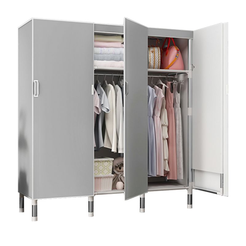 Hinged Wardrobe Armoire Modern with Legs Steel Wardrobe Closet for Home