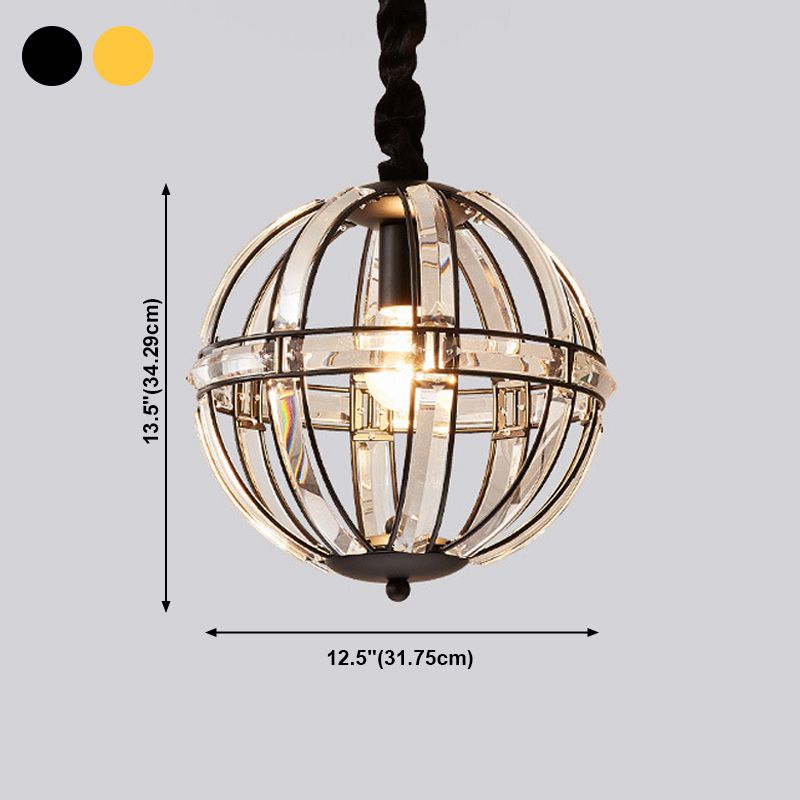 Modern Metal Crystal Ball Chandelier Light Multi Head Hanging Light for Restaurant