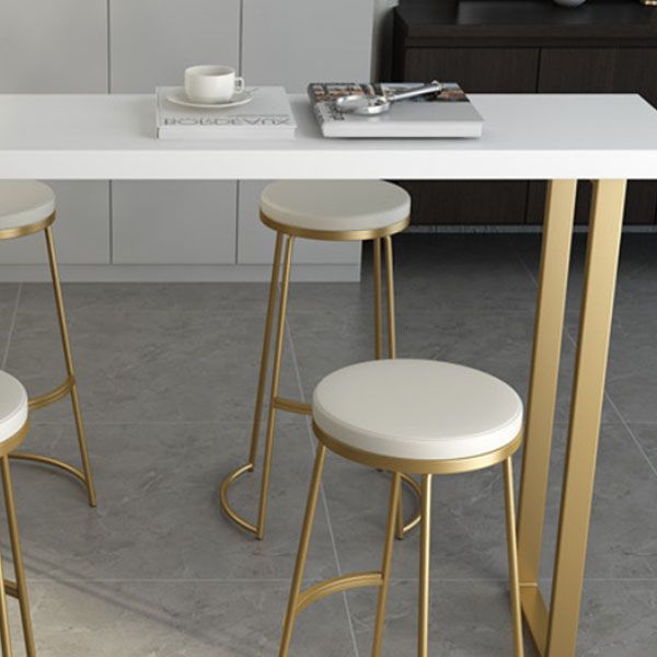 Glam Style Bar Table Set 1/2/5 Pieces Solid Wood Counter Table with Backless Stools