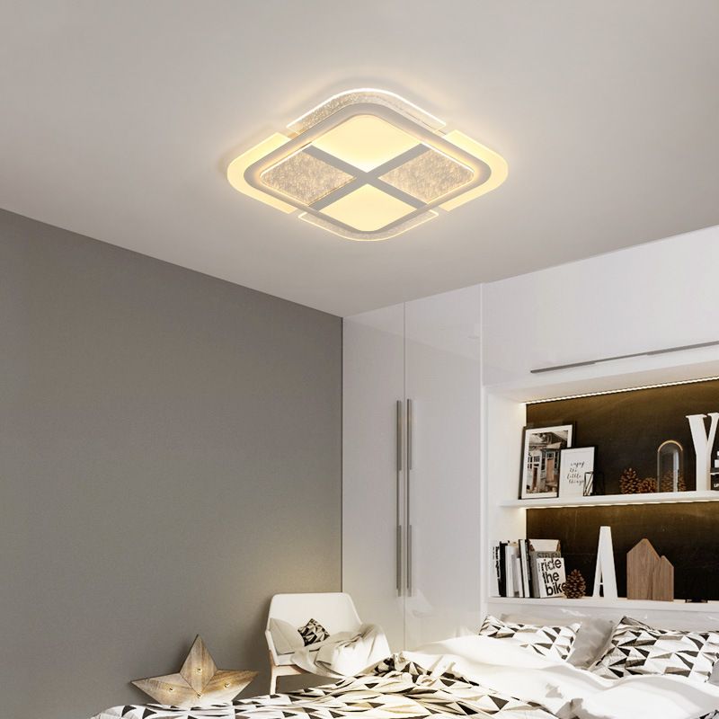 Moderne vierkante plafondlamp met mozaïekontwerp acryl led-slaapkamer plafondlamp in warm/wit, 16"/19,5"/23,5" W