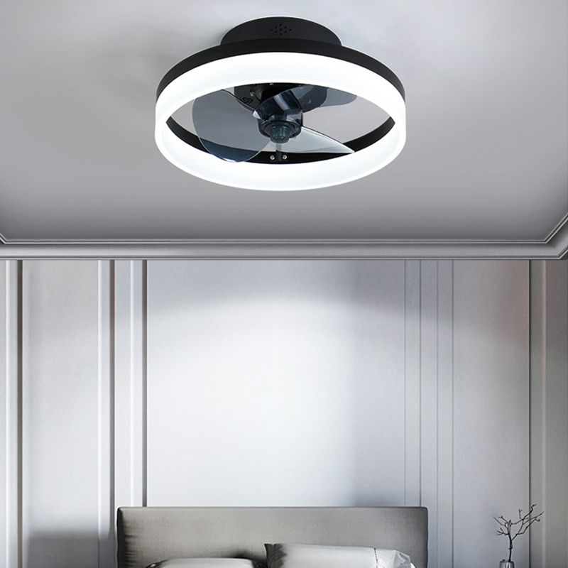 Modern Style Ceiling Fan Lighting Metal 1 Light Ceiling Fan Lamp for Bedroom