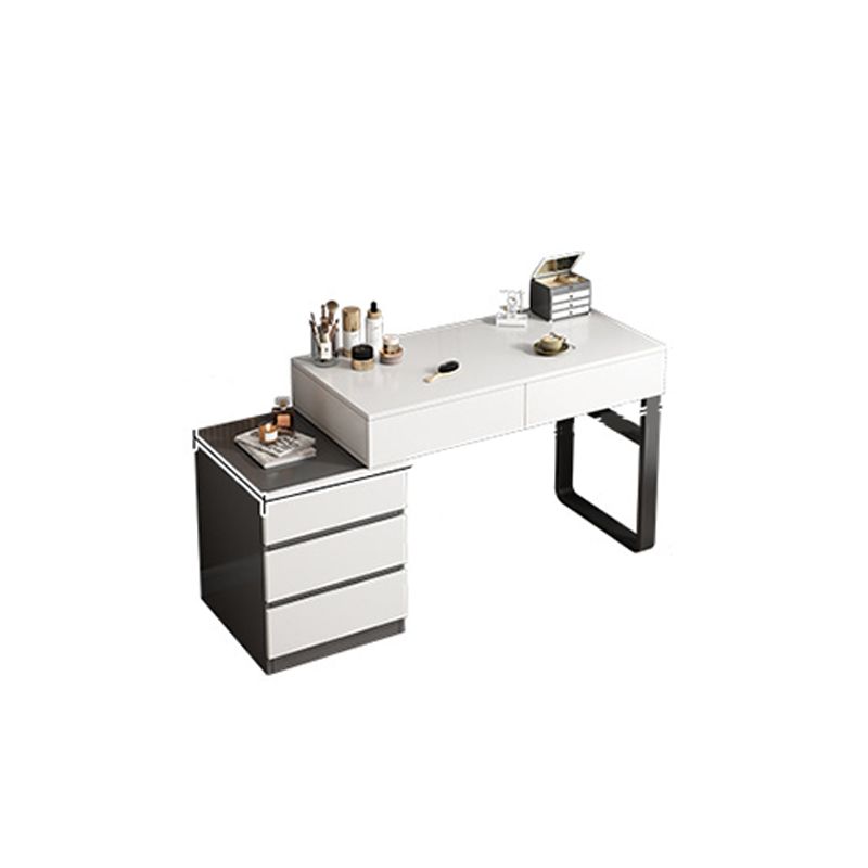 Modern Wooden Vanity Desk in White Modern with Drawers Dressing Table