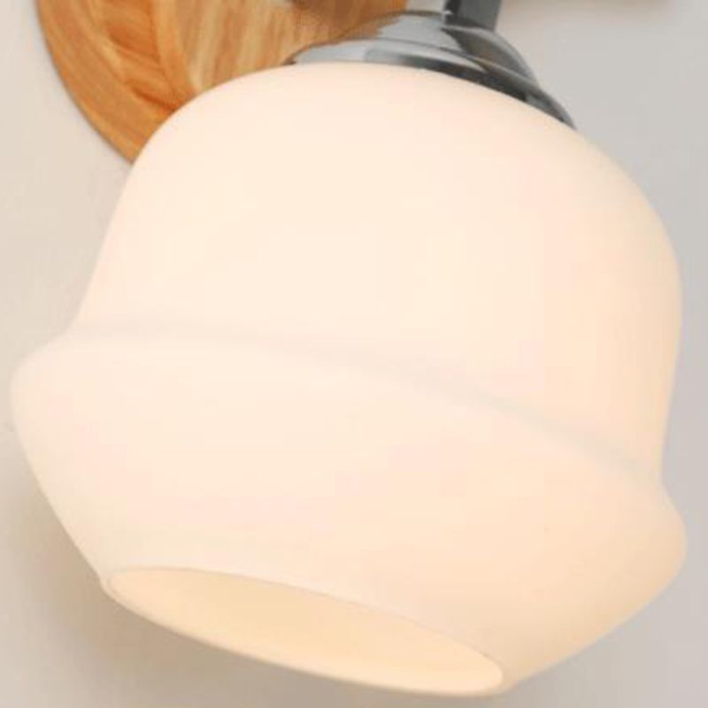 Bedroom Modern Minimalism Sconce Light Solid Wood One Head Wall Mounted Lighting Fixture