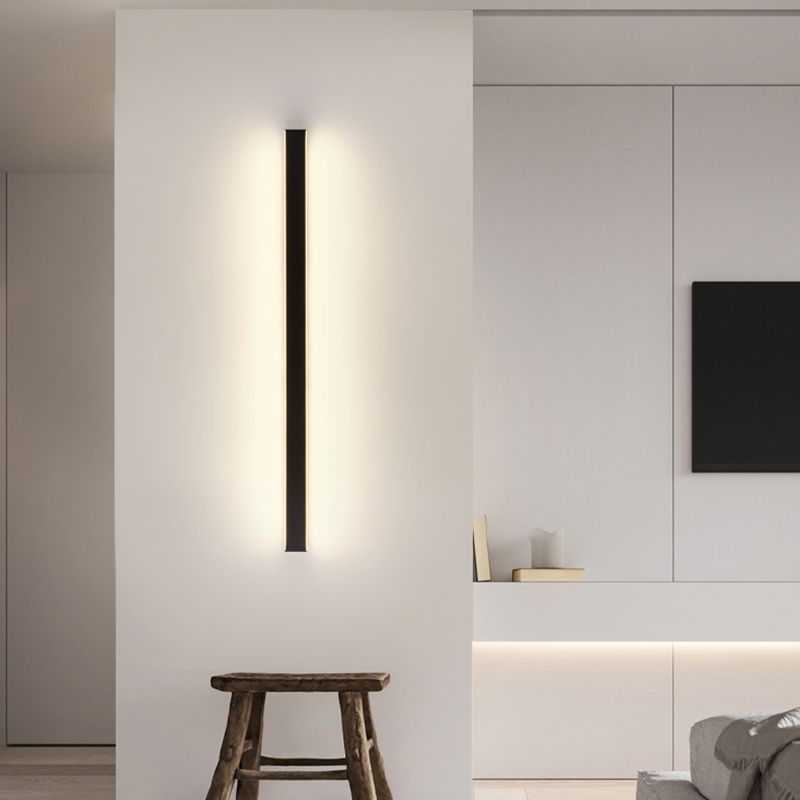 Modern Style Linear Shape Wall Sconce Metal 2 Light Sconces for Living Room