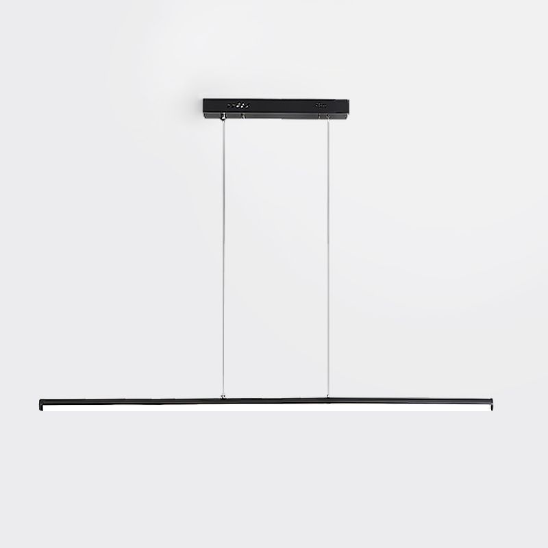 Linear Shape Island Pendant Contemporary Style Metal 1 Light Island Pendant Light in Black