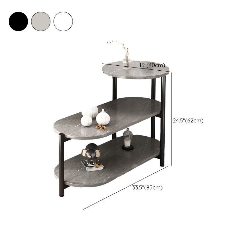 Modernistic Storage End Slide Table for Living Room with Metal Base