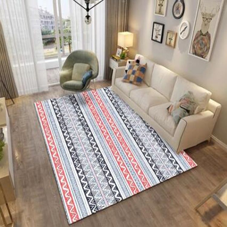 Simple Modern Carpet Gold Striped Carpet Washable Area Carpet for Home Decor