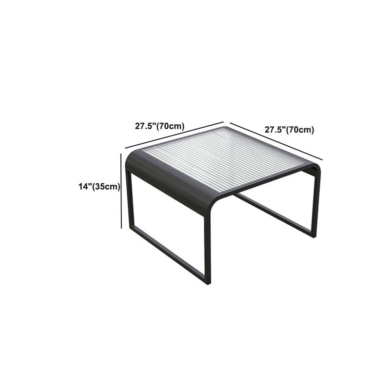 Glass Top Cocktail Table Square Open Shelf Minimalist Coffee Table