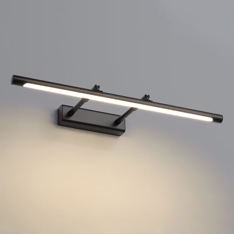 Metal Linear Shade Swing Arm Wall Lights Modern 1 Head Wall Mount Fixture in Black