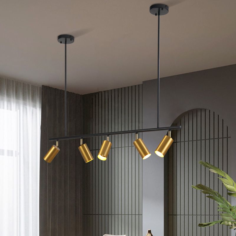 5-Light Cylinder Island Lights Contemporary Metal Island plafond