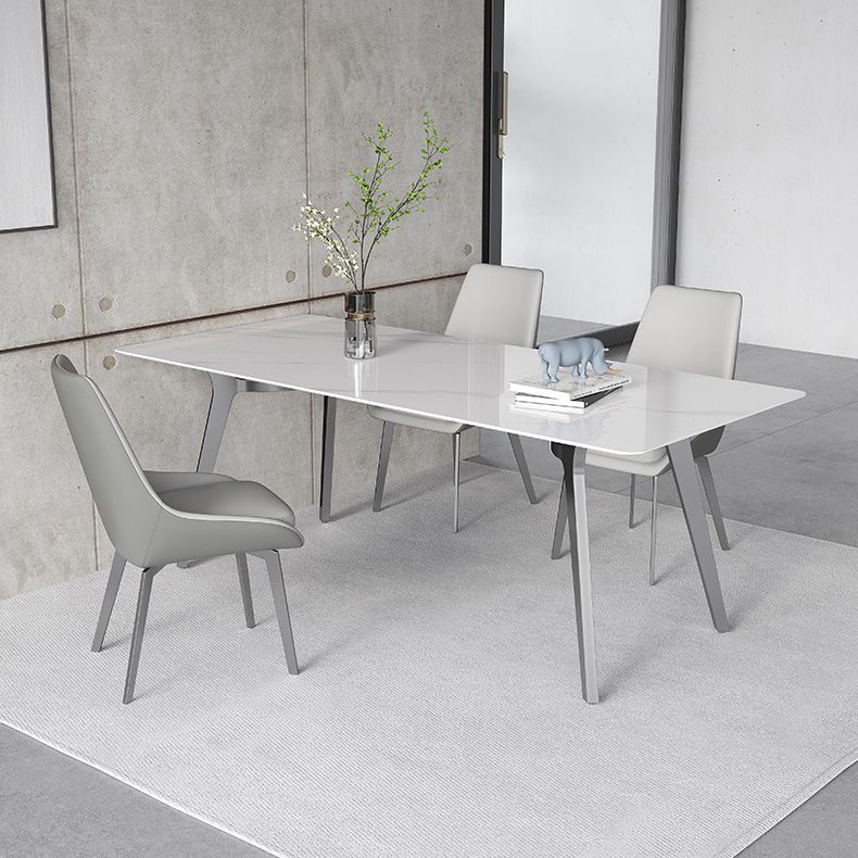 Luxury Sintered Stone Top Table Rectangle Table with 4 Legs for Restaurant