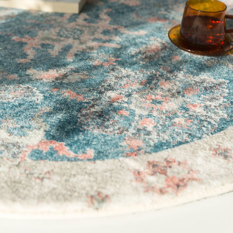 Stylish Red Area Carpet Bohemian Pattern Polyester Rug Anti-Slip Washable Rug for Home Decor