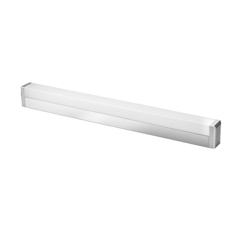 Iluminación de tocador de tocador de metal LED LED plateado Luz de apliques en luz cálida/blanca para el baño