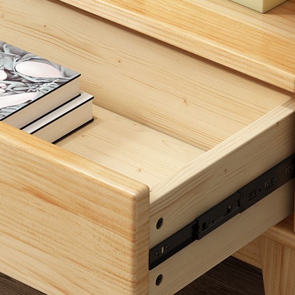 Natural Scandinavian Standard Bookcase Pine Wood Bookcase with Door