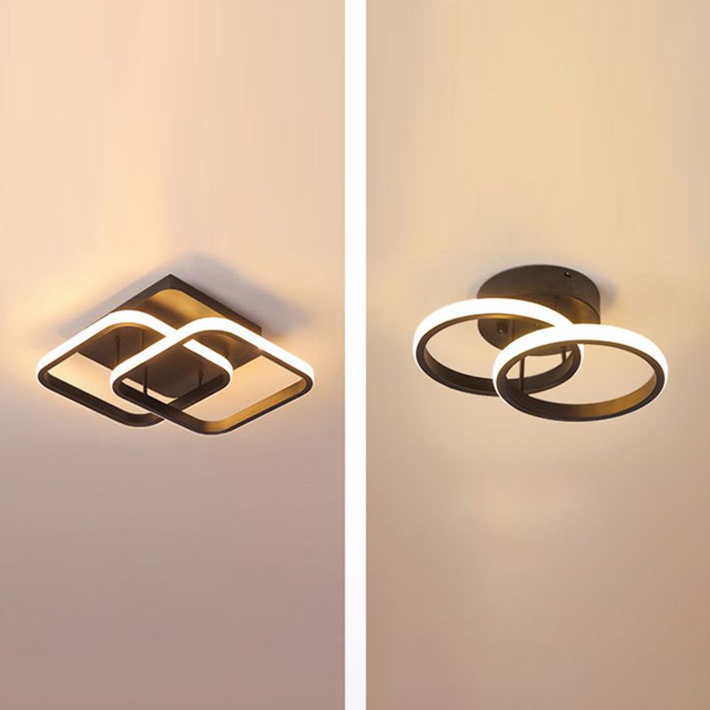 Luz de techo de metal con iluminación empotrada LED de estilo contemporáneo para dormitorio