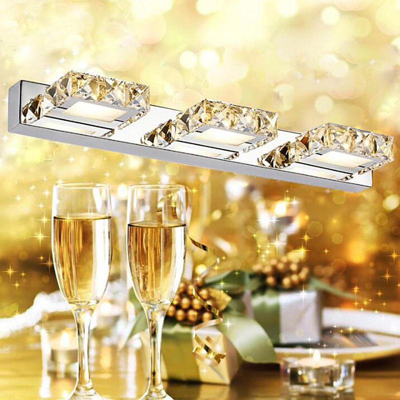 Modern Crystal Makeup Mirror Light Simple LED Mirror Lamp Fixture for Bathroom