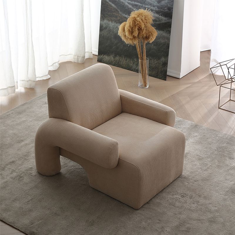 Nordic Style Fabric Armrest Fixed Backrest Abstract Arm Chair