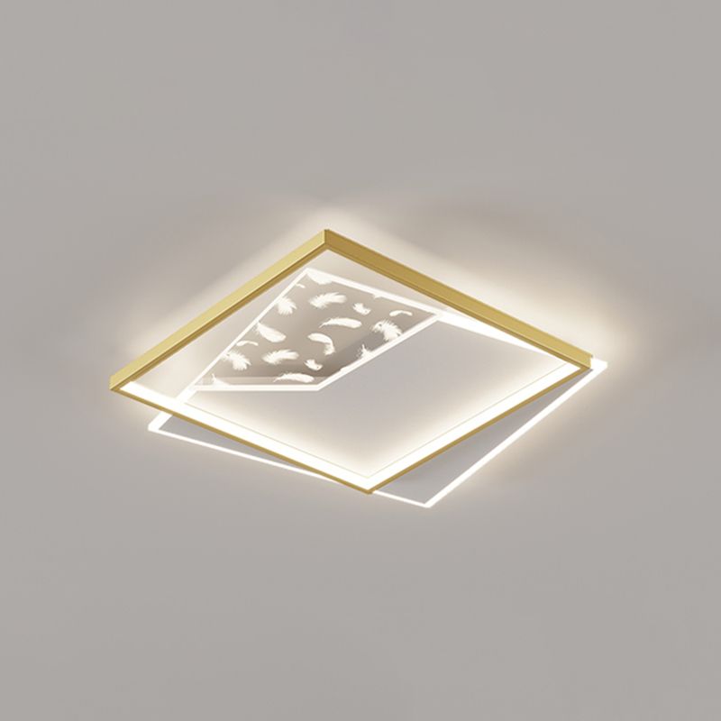 Plafonnier en forme de géométrie de Style moderne, éclairage de plafond en métal à 2 lumières pour le salon