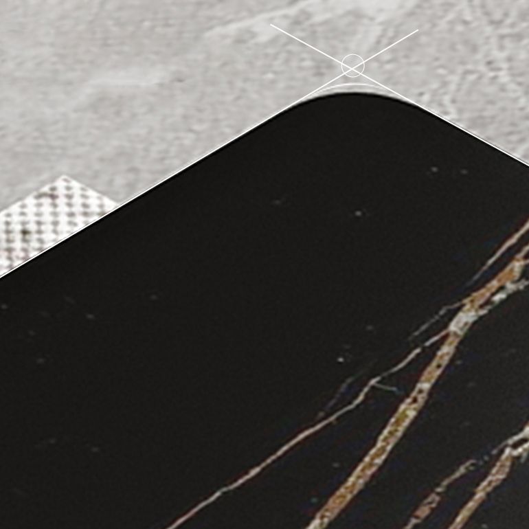 Modern White & Black Sintered Stone Dining Set Rectangle Shape Standard Dining Set for Kitchen