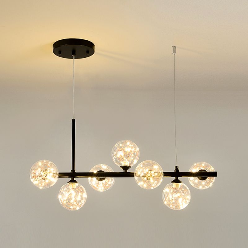 Comedor de la isla moderna nórdica Sombra de vidrio de lámpara colgante