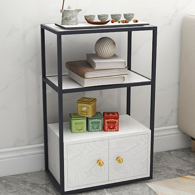 Glam Style Open Bookshelf Etagere Shelf Bookcase with Cabinet for Home