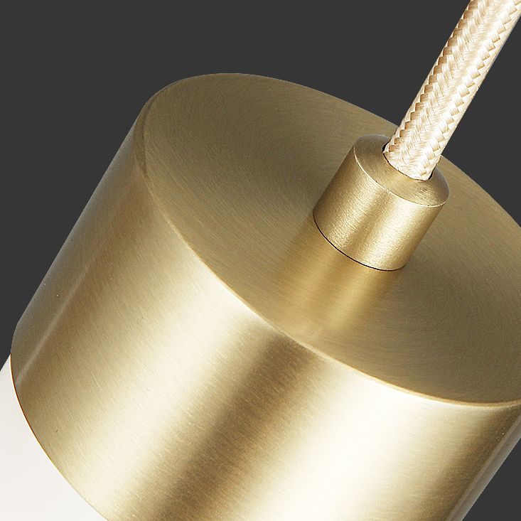 Accesorio de iluminación colgante de cilindro de piedra Luz de techo de latón LED moderno Luz