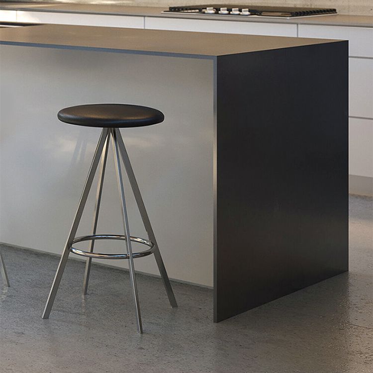 Backless Metal Counter & Bar Stools Modern Indoor Stools with Chrome Frame