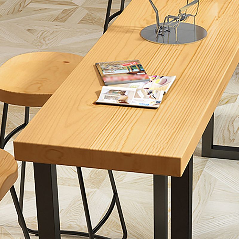 Industrial Style Bar Table 42-inch Height Original Wood Metal Base Bistro Table