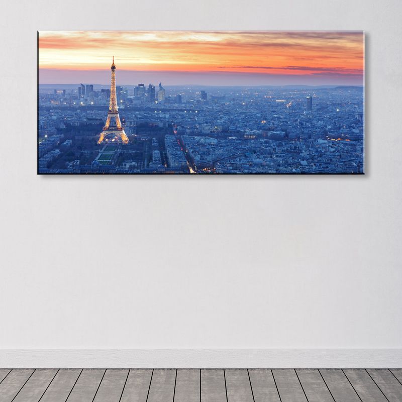 Light Color Landmark View Painting Photography Global Inspired Textured Canvas for Parlor