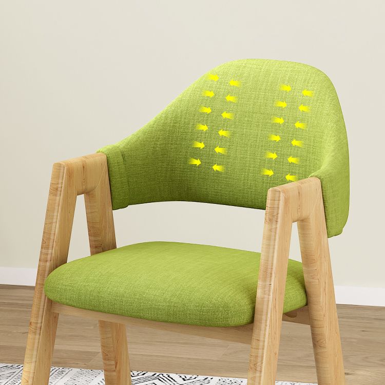 Silla de comedor tapizada escandinava con respaldo abierto y acabado mate (juego de 4)