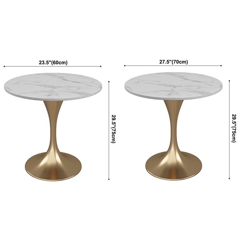 Sintered Stone White Dining Table Simplicity Tulip Base Table for Dining Room