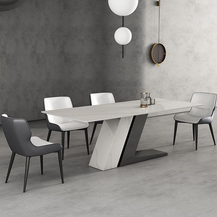 Rectangle Dining Set 1/4/5/7 Pieces Modern Sintered Stone Top Dinette Table Set