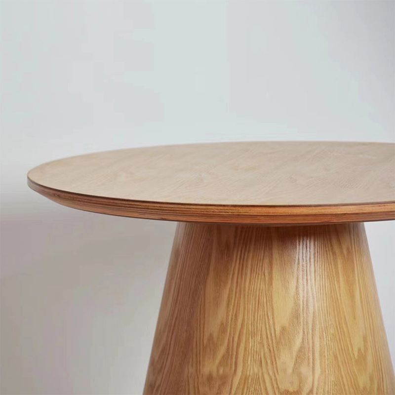 Modernistic Solid Wood Pedestal Round Living Room Side Table